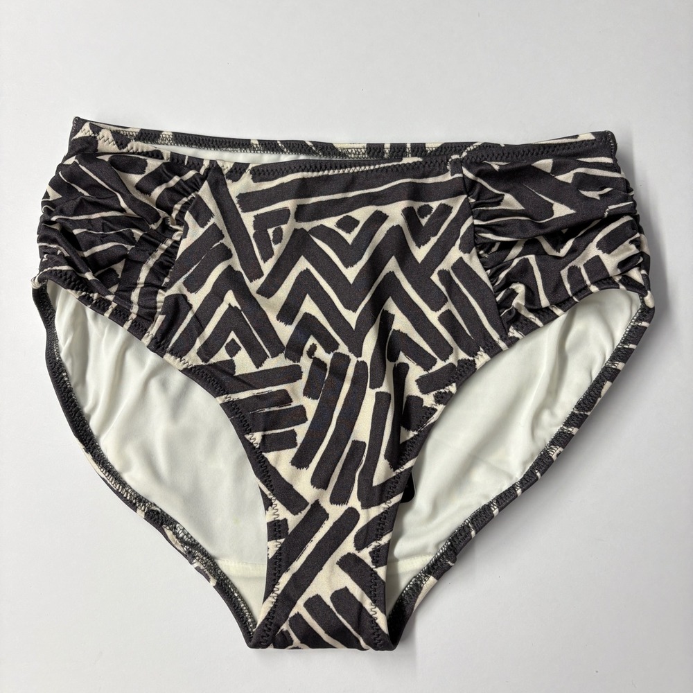 NWT Fantasie Women Bikini Bottom S Pewter San Marino High Waist Ruched FS6078PEW